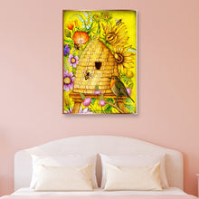 Load image into Gallery viewer, Bee Nest Flower 30x40cm(canvas) partial special shaped drill diamond painting
