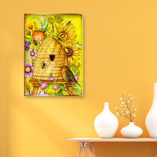 Load image into Gallery viewer, Bee Nest Flower 30x40cm(canvas) partial special shaped drill diamond painting
