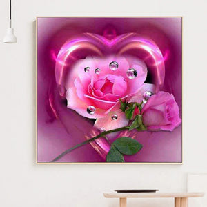 Love Heart 30x30cm(canvas) full round drill diamond painting