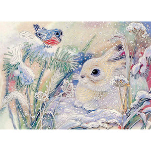 Rabbit Bunny 40x30cm(canvas) partial special shaped drill diamond painting