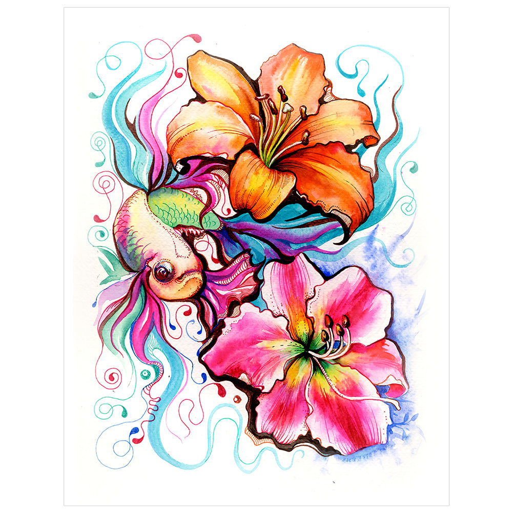 Bee Fish Flower 30x40cm(canvas) partial special shaped drill diamond painting