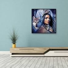 Load image into Gallery viewer, Figure Wolf Girl 40x40cm(canvas) full round Drill diamond painting
