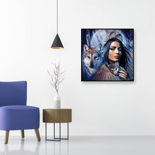 Load image into Gallery viewer, Figure Wolf Girl 40x40cm(canvas) full round Drill diamond painting
