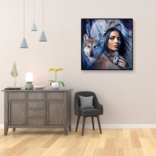 Load image into Gallery viewer, Figure Wolf Girl 40x40cm(canvas) full round Drill diamond painting
