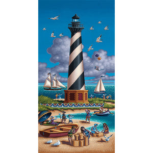 Seaside Light House 40x80cm(canvas) full round drill diamond painting