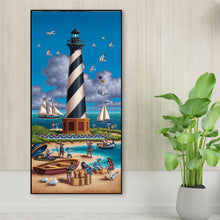 Load image into Gallery viewer, Seaside Light House 40x80cm(canvas) full round drill diamond painting
