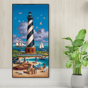 Seaside Light House 40x80cm(canvas) full round drill diamond painting