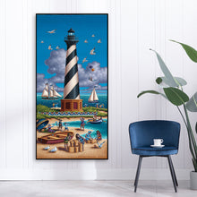 Load image into Gallery viewer, Seaside Light House 40x80cm(canvas) full round drill diamond painting
