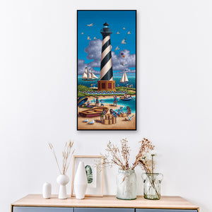 Seaside Light House 40x80cm(canvas) full round drill diamond painting