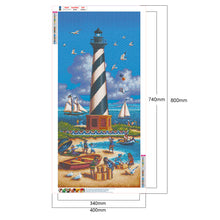 Load image into Gallery viewer, Seaside Light House 40x80cm(canvas) full round drill diamond painting
