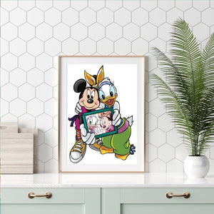 Mickey Mouse & Donald Duck 30x40cm(canvas) full round drill diamond painting