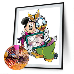 Mickey Mouse & Donald Duck 30x40cm(canvas) full round drill diamond painting