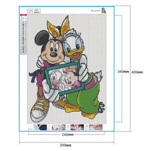 Mickey Mouse & Donald Duck 30x40cm(canvas) full round drill diamond painting
