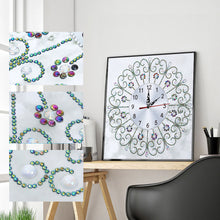 Load image into Gallery viewer, DIY Rhinestone Flower Clock Part Drill Special Shaped Diamond Painting Kit
