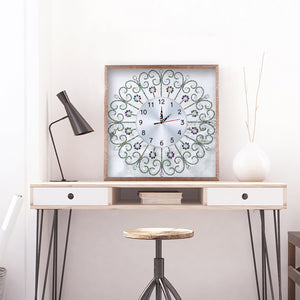 DIY Rhinestone Flower Clock Part Drill Special Shaped Diamond Painting Kit