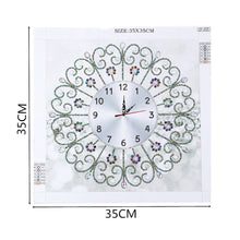 Load image into Gallery viewer, DIY Rhinestone Flower Clock Part Drill Special Shaped Diamond Painting Kit
