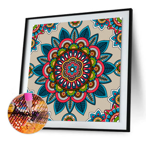 Mandala 30x30cm(canvas) partial special shaped drill diamond painting