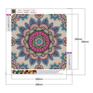 Mandala 30x30cm(canvas) partial special shaped drill diamond painting