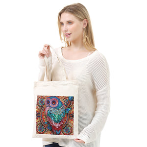 DIY Owl Diamond Painting Shopping Tote Bags Mosaic Kit Art Drawing (BB015)