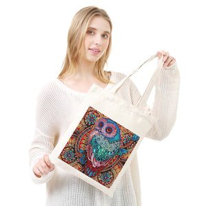 DIY Owl Diamond Painting Shopping Tote Bags Mosaic Kit Art Drawing (BB015)