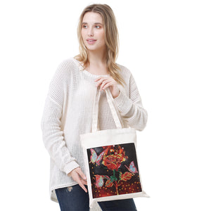 DIY Rose Diamond Painting Shopping Tote Bags Mosaic Kit Art Drawing (BB020)