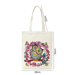 DIY Owl Diamond Painting Shopping Tote Bags Mosaic Kit Art Drawing (BB023)
