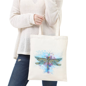 DIY Dragonfly Diamond Painting Shopping Tote Bag Mosaic Kit Drawing (BB026)