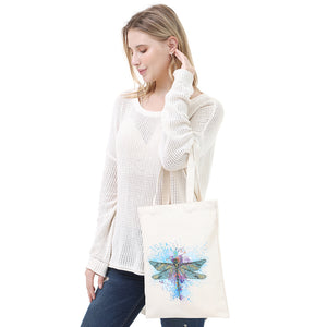 DIY Dragonfly Diamond Painting Shopping Tote Bag Mosaic Kit Drawing (BB026)