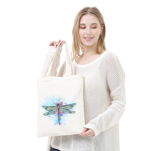 DIY Dragonfly Diamond Painting Shopping Tote Bag Mosaic Kit Drawing (BB026)