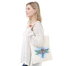 Load image into Gallery viewer, DIY Dragonfly Diamond Painting Shopping Tote Bag Mosaic Kit Drawing (BB026)
