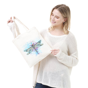 DIY Dragonfly Diamond Painting Shopping Tote Bag Mosaic Kit Drawing (BB026)