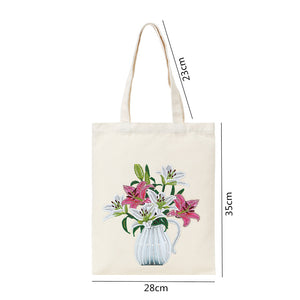 DIY Vase Diamond Painting Shopping Tote Bags Mosaic Kit Art Drawing (BB029)