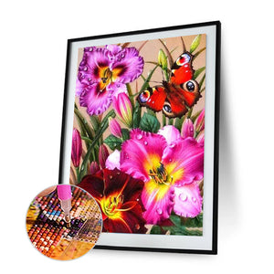 Flower 30x40cm(canvas) partial special shaped drill diamond painting