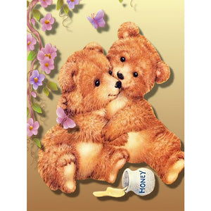 Cartoon Bear 30x40cm(canvas) full round drill diamond painting