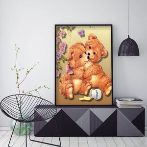 Cartoon Bear 30x40cm(canvas) full round drill diamond painting