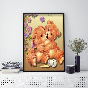 Cartoon Bear 30x40cm(canvas) full round drill diamond painting