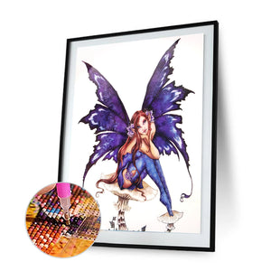 Butterfly Fairy 30x40cm(canvas) partial special shaped drill diamond painting