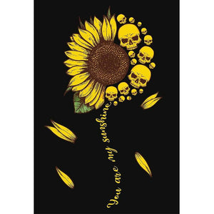 Skull & Sunflower 30x40cm(canvas) full round drill diamond painting