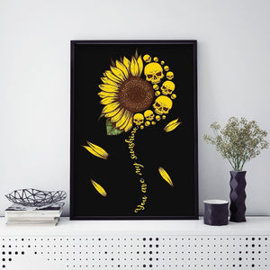 Skull & Sunflower 30x40cm(canvas) full round drill diamond painting