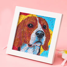 Load image into Gallery viewer, Dog with frame 15x15cm(canvas) full special shaped drill diamond painting

