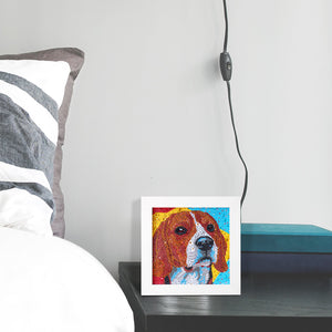 Dog with frame 15x15cm(canvas) full special shaped drill diamond painting