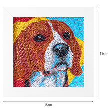 Load image into Gallery viewer, Dog with frame 15x15cm(canvas) full special shaped drill diamond painting
