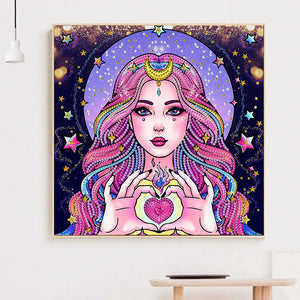 Beauty 30x30cm(canvas) partial special shaped drill diamond painting