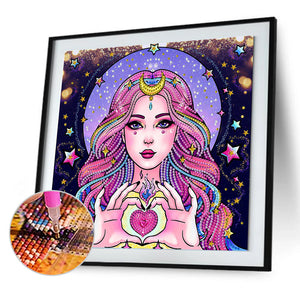 Beauty 30x30cm(canvas) partial special shaped drill diamond painting