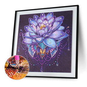 Lotus 30x30cm(canvas) partial special shaped drill diamond painting