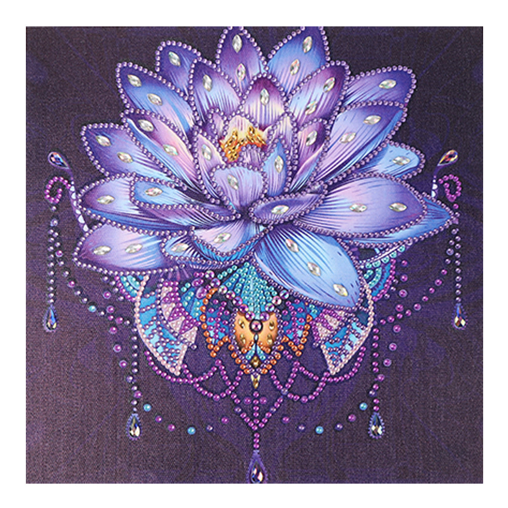 Lotus 30x30cm(canvas) partial special shaped drill diamond painting