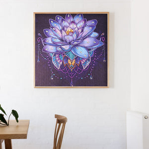 Lotus 30x30cm(canvas) partial special shaped drill diamond painting