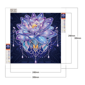 Lotus 30x30cm(canvas) partial special shaped drill diamond painting