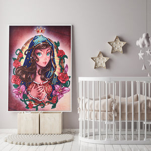 Princess 30x40cm(canvas) partial special shaped drill diamond painting