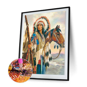 Indians 40x50cm(canvas) full round drill diamond painting